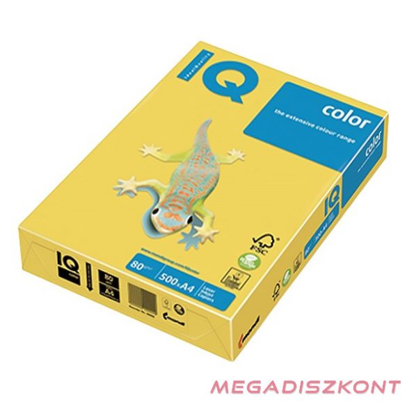 Fénymásolópapír színes IQ Color A/4 80 g intenzív sárga IG50 500 ív/csomag