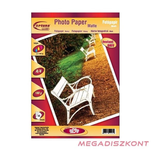 Fotópapír FORTUNA A/4 inkjet matt 180 g 50 íves