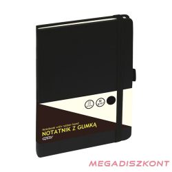   Jegyzetfüzet kockás GRAND A/5 80 lapos gumis puhafedeles fekete