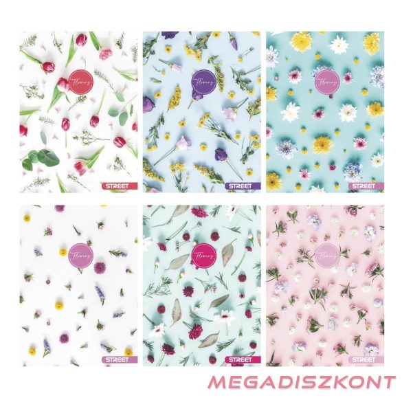 Füzet sima STREET A/4 54 lapos Flowers
