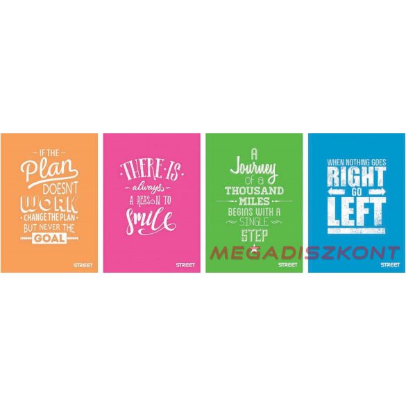 Füzet vonalas STREET A/4 42 lapos Neon