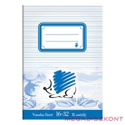 Füzet vonalas ICO Süni A/5 16-32 2. osztályos