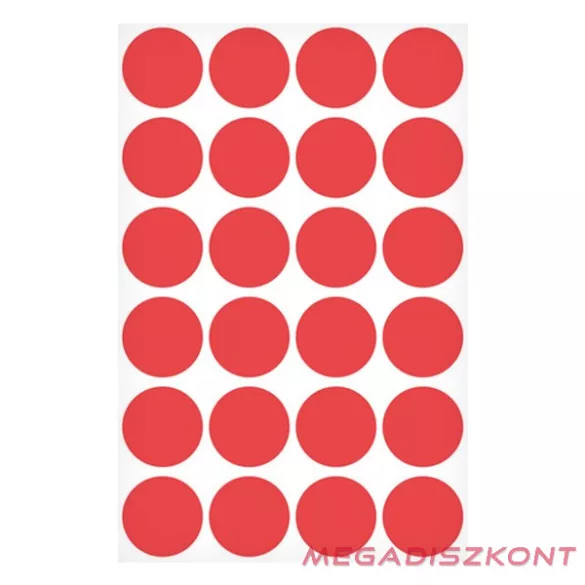 Etikett AVERY 3004 jelölőpont 18mm piros 96 darabos