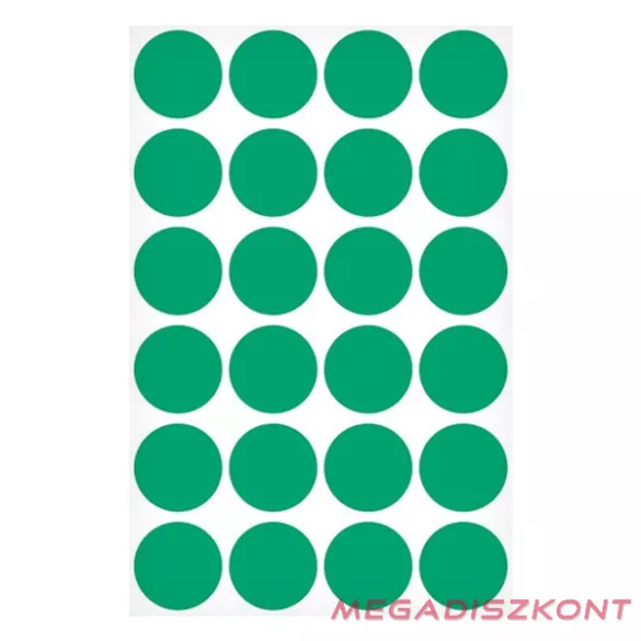 Etikett AVERY 3006 jelölőpont 18mm zöld 96 darabos