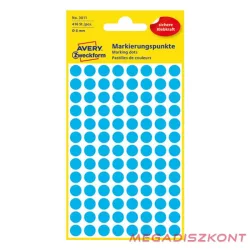 Etikett AVERY 3011 jelölőpont 8mm kék 416 darabos