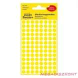 Etikett AVERY 3013 jelölőpont 8mm sárga 416 darabos