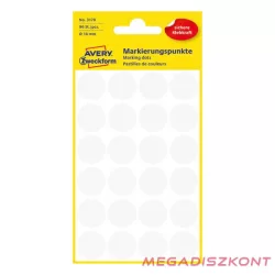   Etikett AVERY 3170 öntapadó jelölőpont fehér 18mm 96 jelölőpont/csomag