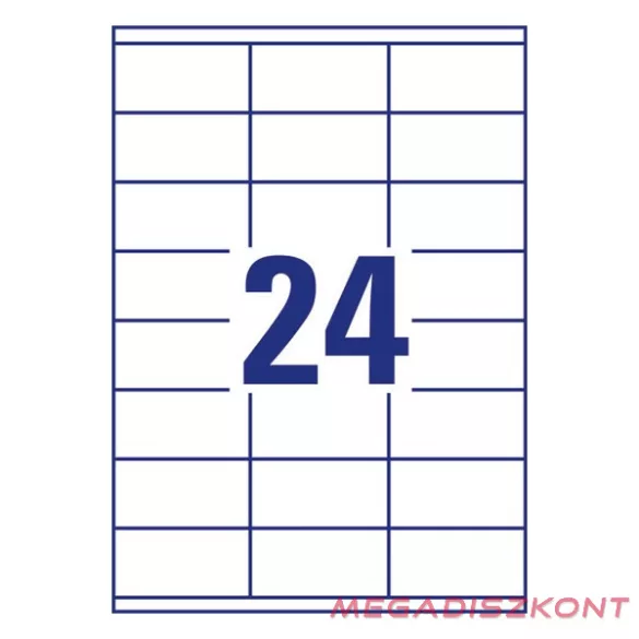 Etikett AVERY 3422 70x35mm univerzális 2400 címke/doboz 100 ív/doboz