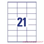 Etikett AVERY 3481 70x41mm univerzális fehér 2100 címke/doboz 100 ív/doboz