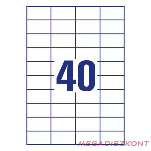 Etikett AVERY 3651 52,5x29,7mm univerzális fehér 4000 címke/doboz 100 ív/doboz