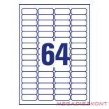 Etikett AVERY L6021REV-25 6021 45,7x16,9mm függőmappa címke 1600 címke/doboz 25 ív/doboz