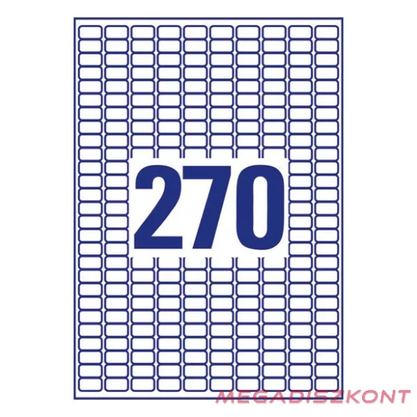 Etikett AVERY L4730REV-25 17,8x10mm visszaszedhető 6750 címke/doboz 25 ív/doboz