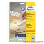 Etikett AVERY L4731REV-25 25,4x10mm visszaszedhető 4725 címke/doboz 25 ív/doboz