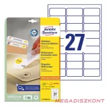 Etikett AVERY L4737REV-25 63,5x29,6mm univerzális visszaszedhető 810 címke/doboz 30 ív/doboz
