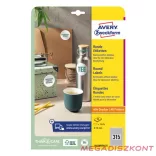 Etikett AVERY L6019REV-25 10mm kör univerzális