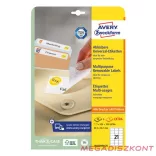 Etikett AVERY L6023REV-25 63,5X38,1 univerzális visszaszedhető 25+5 ív/doboz