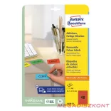 Etikett AVERY L6038-20 45,7x21,2mm univerzális visszaszedhető piros 960 címke/doboz 20 ív/doboz