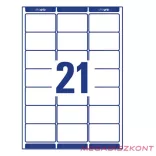 Etikett AVERY L7160-100 63,5x38,1mm univerzális 2100 címke/doboz 100 ív/doboz
