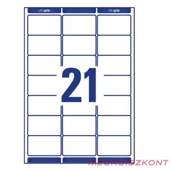 Etikett AVERY L7160-100 63,5x38,1mm univerzális 2100 címke/doboz 100 ív/doboz