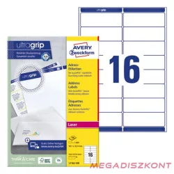   Etikett AVERY L7162-100 99,1x33,9mm univerzális 1600 címke/doboz 100 ív/doboz
