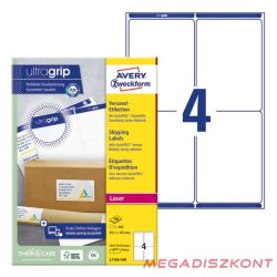   Etikett AVERY L7169-100 99,1x139mm univerzális 400 címke/doboz 100 ív/doboz