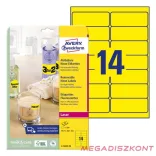 Etikett AVERY L7263Y-25 99,1x38,1mm laser neon sárga 350 címke/doboz 25 ív/doboz