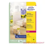 Etikett AVERY L7263Y-25 99,1x38,1mm laser neon sárga 350 címke/doboz 25 ív/doboz