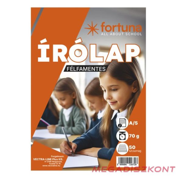 Írólap VECTRALINE A/5 félfamentes 10-50 50 lapos