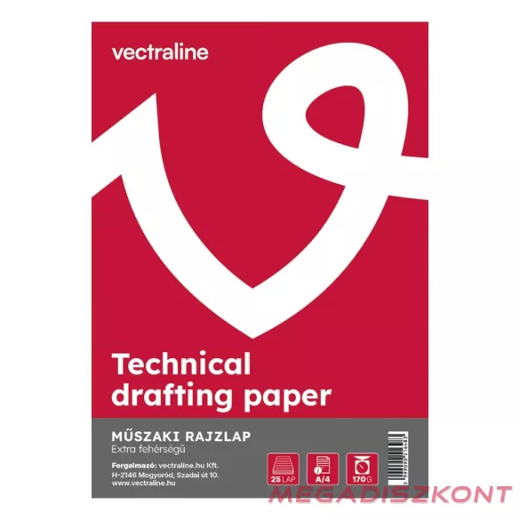 Rajzlap műszaki VECTRALINE A/4 180 g 25 lapos