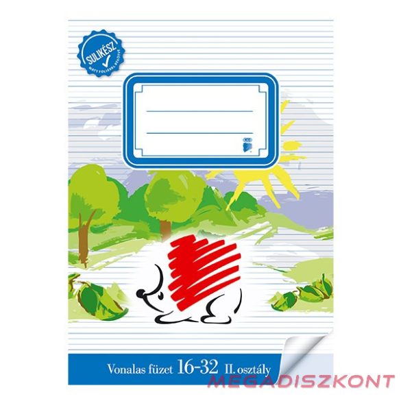 Füzet vonalas ICO Süni A/5 16-32 2.osztályos  bekötött sulikész