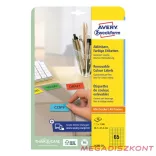 Etikett AVERY L4793-20 38,1x21,2mm sárga 1300 címke/doboz 20 ív/doboz