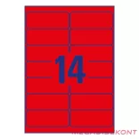 Etikett AVERY L7263R-25 99,1x38,1mm laser neon piros 350 címke/doboz 25 ív/doboz