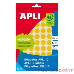   Etikett APLI kör 10mm sárga kézzel írható 1008 etikett/csomag