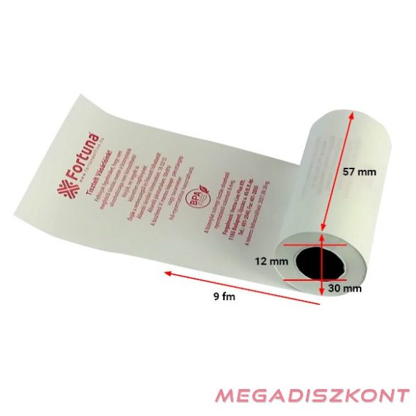 Thermo tekercs FORTUNA 57x30mm/12 9 fm BPA mentes