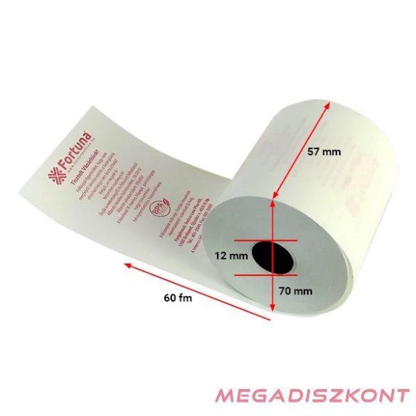 Thermo tekercs FORTUNA 57x70mm/12 60 fm BPA mentes