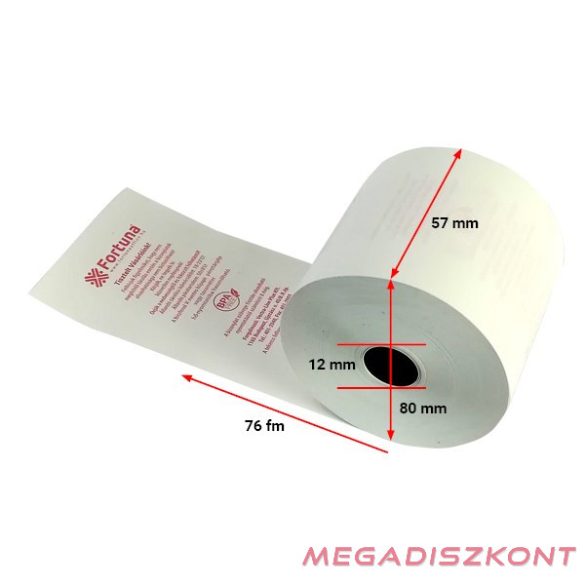 Thermo tekercs FORTUNA 57x80mm/12 76 fm BPA mentes
