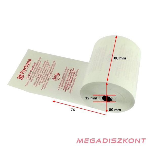 Thermo tekercs FORTUNA 80x80mm/12 76 fm BPA mentes