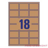 Etikett AVERY L7110-25 62x42mm termék címke környezetbarát barna kraft 450 címke/doboz 25 ív/doboz