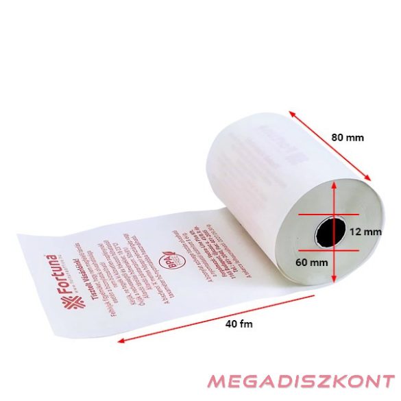 Thermo tekercs FORTUNA 80x60mm/12 40 fm BPA mentes