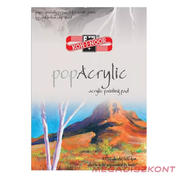 Rajztömb KOH-I-NOOR PopAkrylic A/3 speciális papírból 400 g 10 lapos