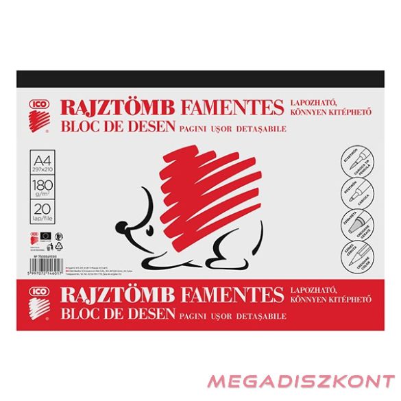 Skiccfüzet ICO Süni A/4 190 g 20 lapos
