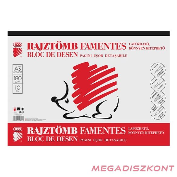 Skiccfüzet ICO Süni A/3 190 g 10lapos
