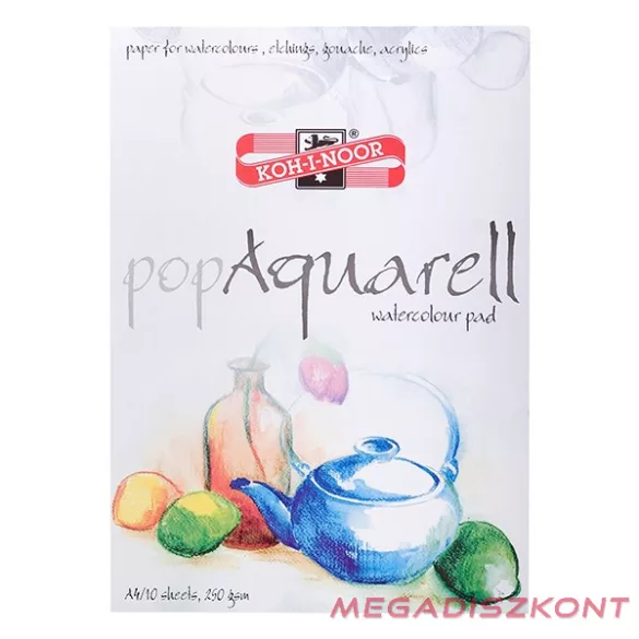Rajztömb KOH-I-NOOR Pop Aquarell A/4 speciális papírból 250 g 10 lapos
