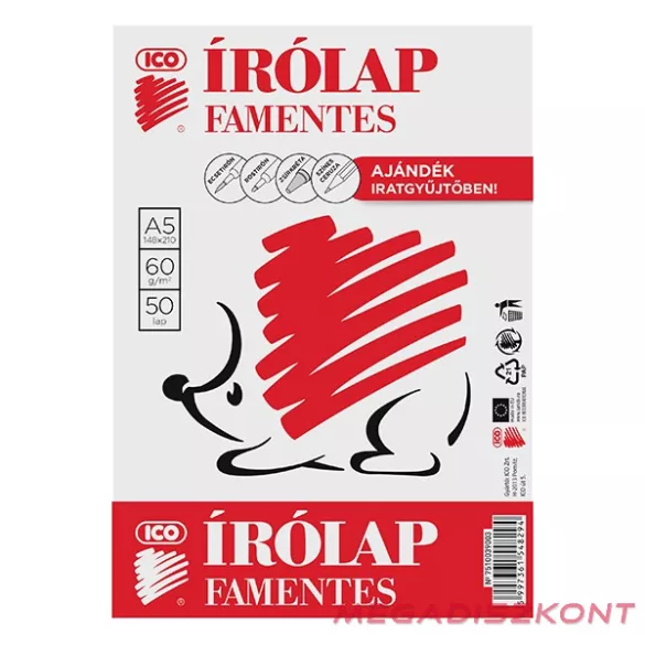 Írólap ICO Süni A/5 famentes 20-50 50 lapos