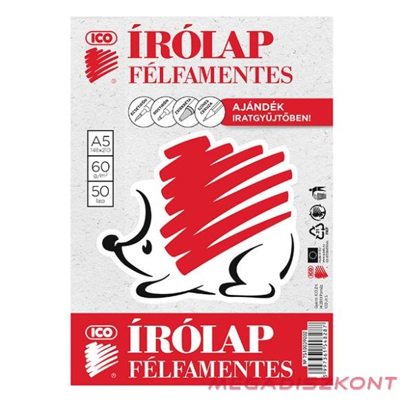 Írólap ICO Süni A/5 félfamentes 10-50 50 íves