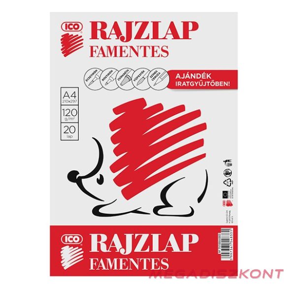 Rajzlap ICO Süni A/4 120 g famentes 20 íves