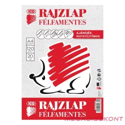 Rajzlap ICO Süni A/4 120 g félfamentes 20 lapos