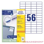 Etikett AVERY 3668 52,5x21,2mm univerzális 5600 címke/doboz 100 ív/doboz