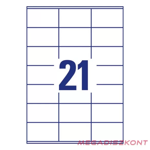 Etikett AVERY 3481-10 70x41mm univerzális 240 címke/doboz 10 ív/doboz