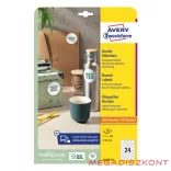 Etikett AVERY L3415-10 kör alakú 40 mm átmérő 240 címke/doboz 10 ív/doboz